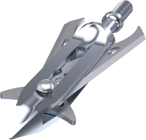 RAVIN Mechanical Broadheads 100 Grain - Crossbow Broadheads with 2-Inch Cut, Internal Spring Clip System, 500 FPS Rated – Titanium, Steel & Aluminum Options for Crossbow Bolts (3-Pack)