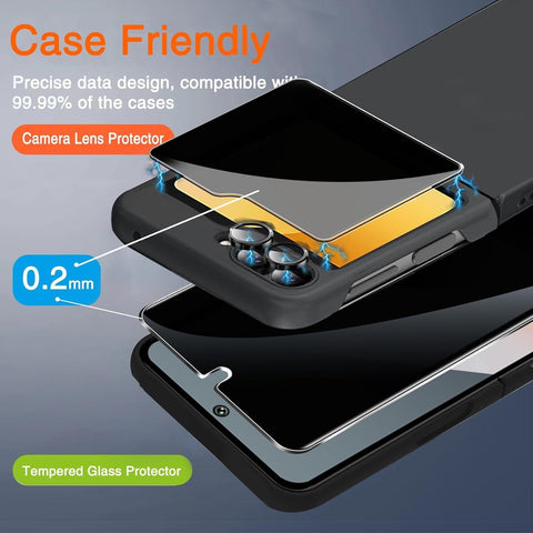 Ferilinso Privacy Screen Protector for Samsung Galaxy Z Flip 6/Z Flip 7 FE