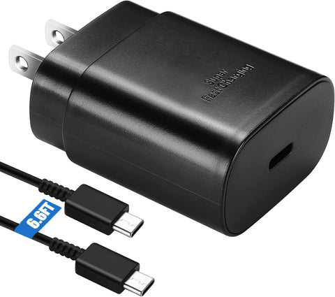Type C Charger, 25W USB C Wall Charger Super Fast Charging & 6.6FT USB C to C Charger Cable for Samsung Galaxy S26/S25/S24/S24Ultra/S24+/S23/S23Ultra/S23+/S22/S22Ultra/S22+/S21/S21Ultra/S20/Note 20