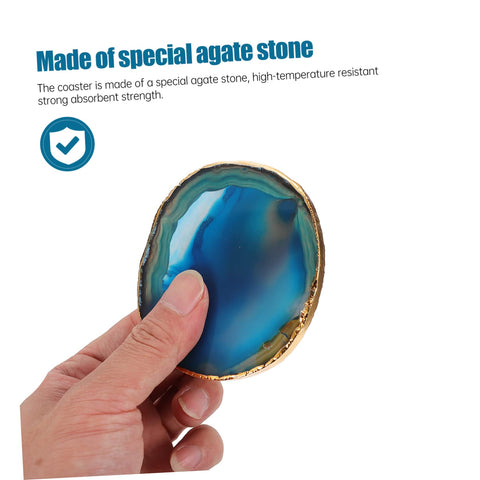 Unomor 3pcs Jade Coaster Agate Coasters for Drinks Coasters for Coffee Table Green Home Decor Tea Coaster Coffee Coasters Coffee Cup Rack Marble Coaster Natural Rough Agate Core Pad