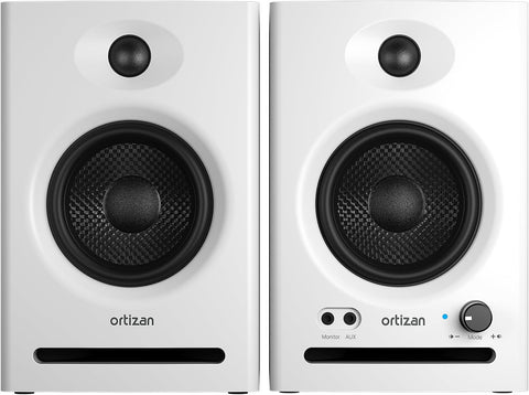 Ortizan C7 Powered Studio Monitors Pair with Bluetooth 5.3, White