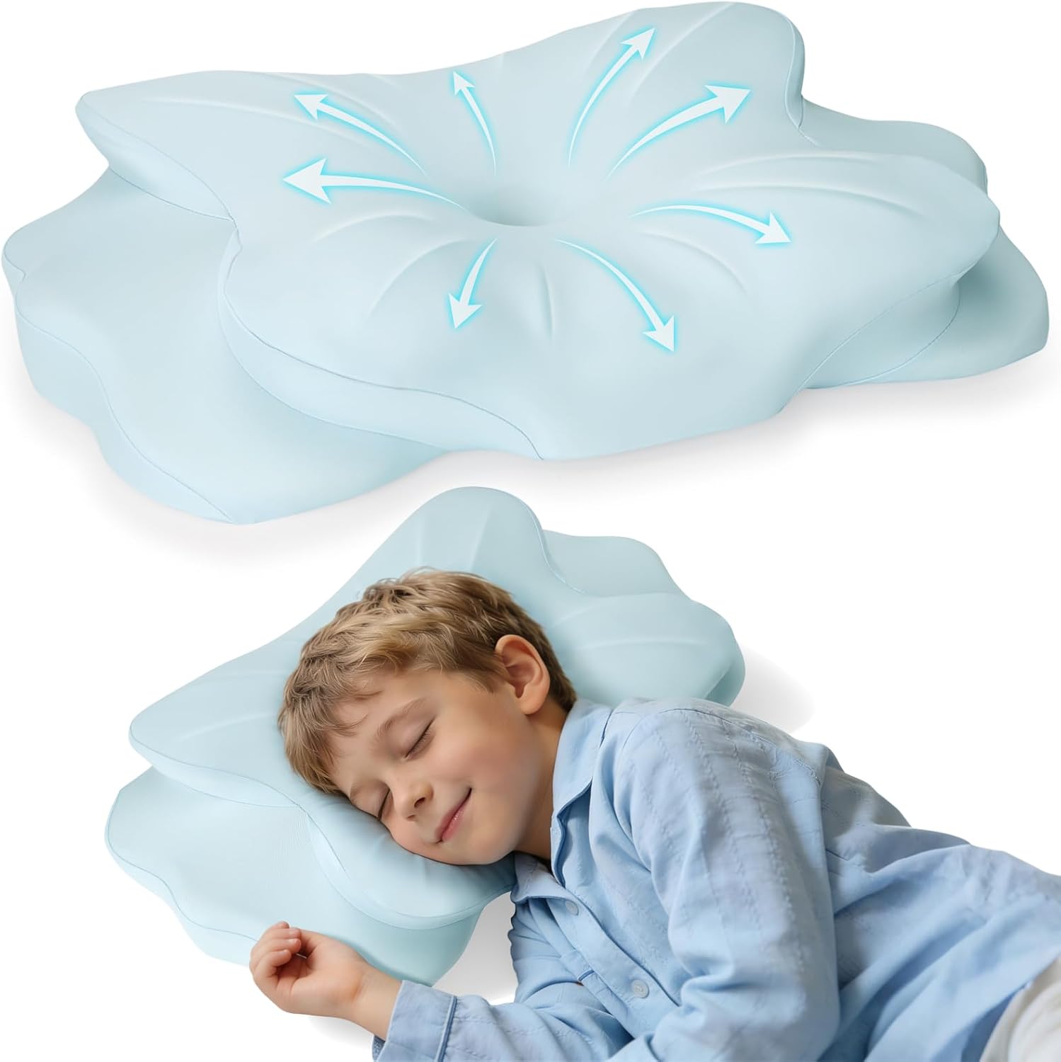 2026 New Toddler Pillow, Kids Cervical Pillow for Neck and Shoulder, Cooling Orthopedic Memory Foam Pillow,Ergonomic Neck Support Pillow for Side,Back and Stomach Sleepers,Odorless Aged 3-10 Years Old