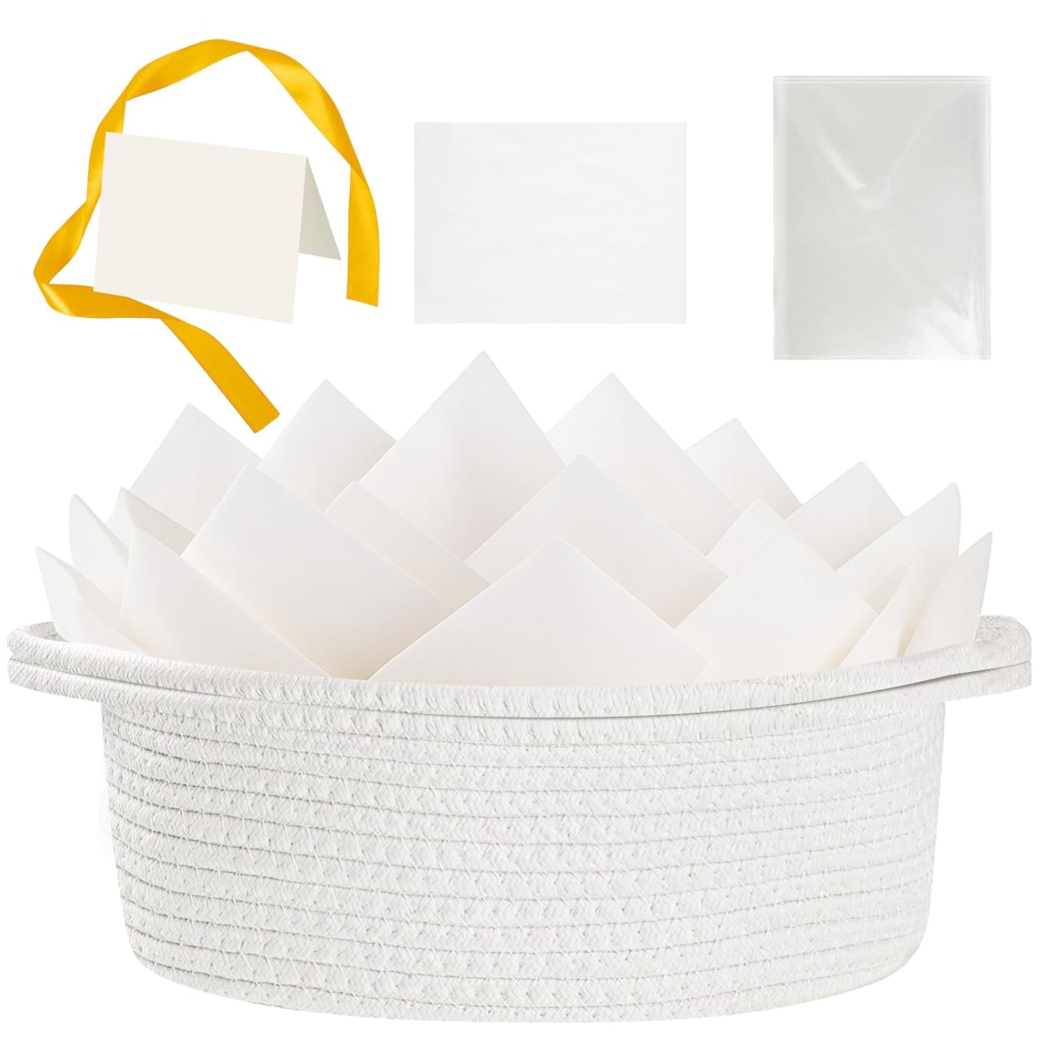 woric Small Gift Basket Empty 12"X 8" X 5" Cotton Woven Basket for Gifts