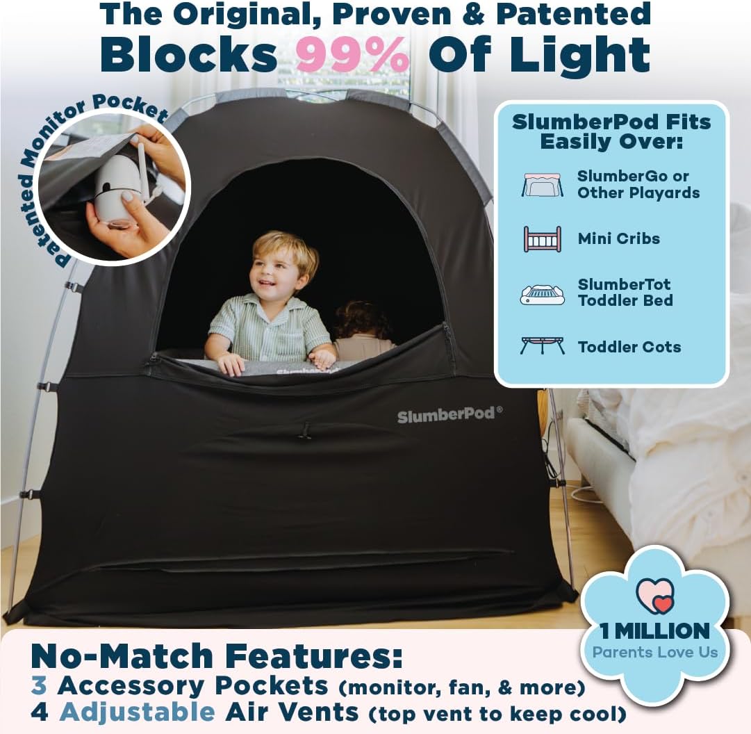 SlumberPod The Original Blackout Sleep Tent for Pack N Play & Mini Crib
