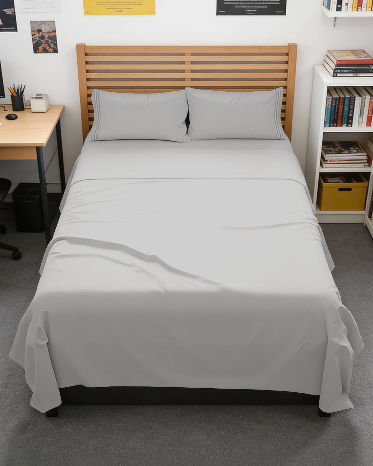 Full XL Sheets - 4 Piece Full XL Sheet Set - Soft & Cooling - French Grey