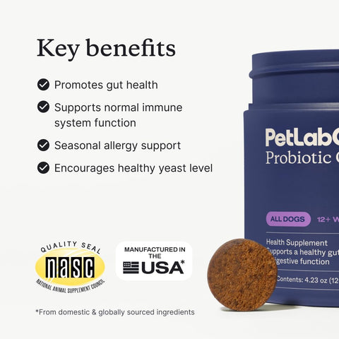PetLab Co. Probiotic Chews for Dogs, 30 Soft Chews, Salmon