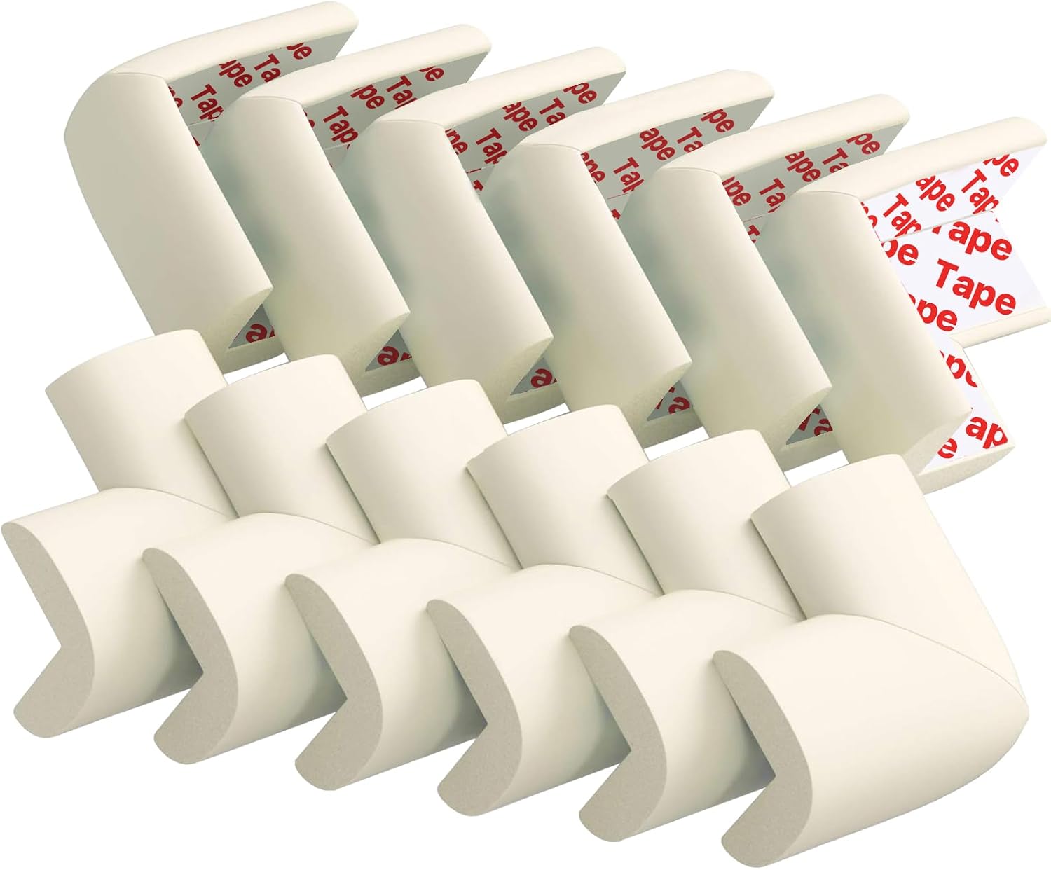 12 Pack Soft Corner Protector Baby Proof Edge and Corner Guards(Off White)