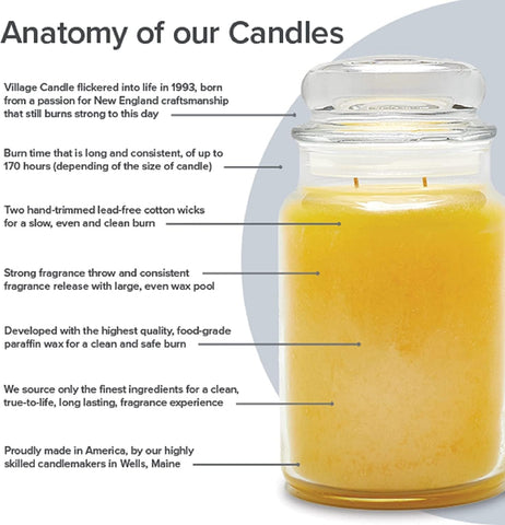 Village Candle Balsam Fir Large Apothecary Jar, Scented Candle, 21.25 oz., Green