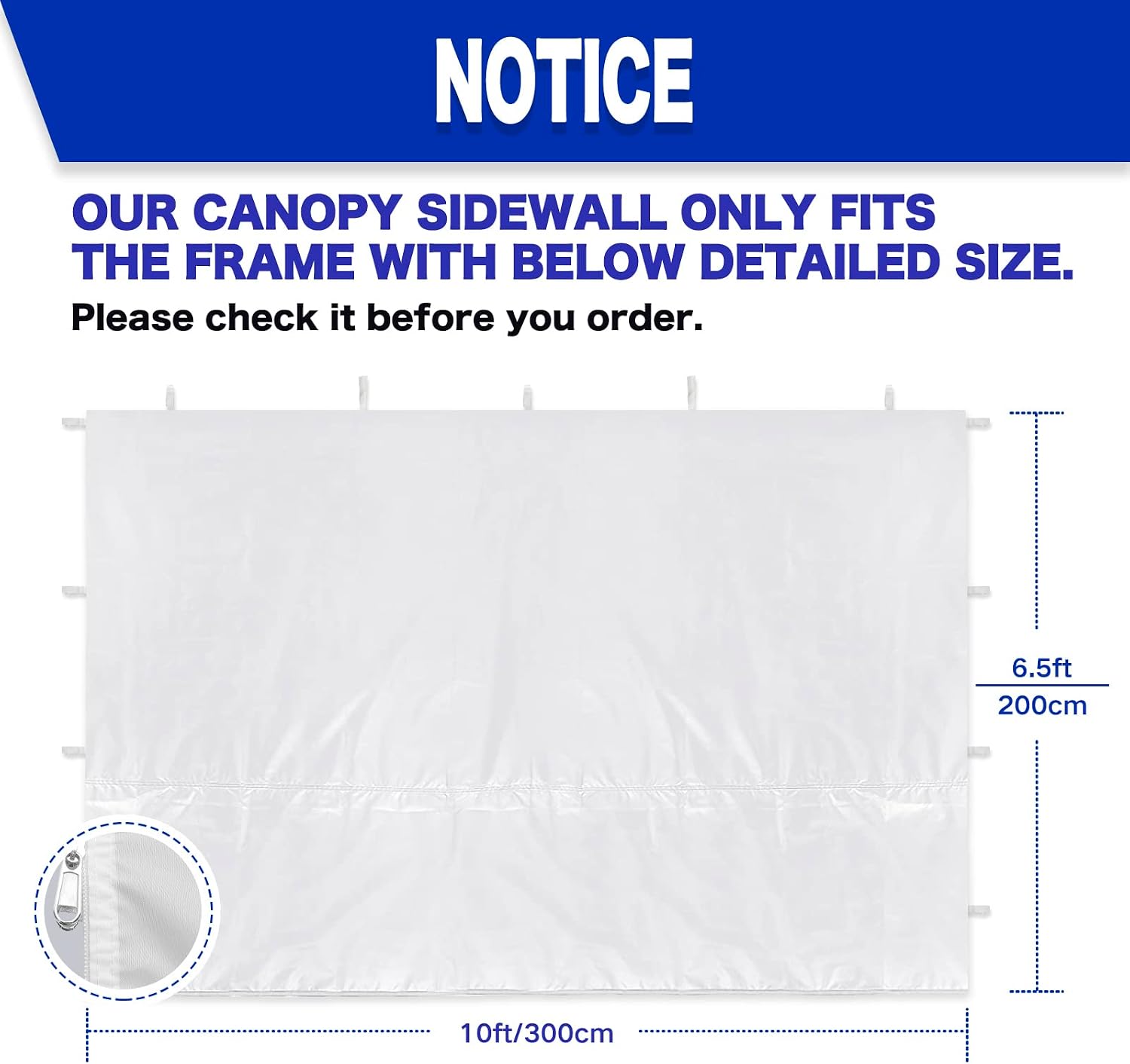 FANPAT 10x10 Canopy Sidewalls for Canopy Frame, White (3Pcs Sidewalls Only)