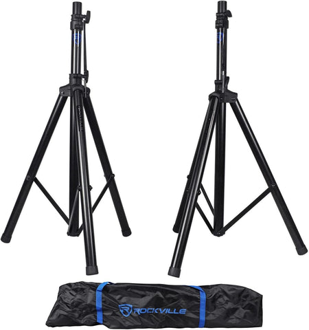 Rockville RVES1 Pair Adjustable Tripod PA Speaker Stands with Carry Bag