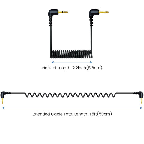 2-Pack 3.5mm Microphone Cable for DJI Mic 2 & Rode Wireless Pro, Go, Black
