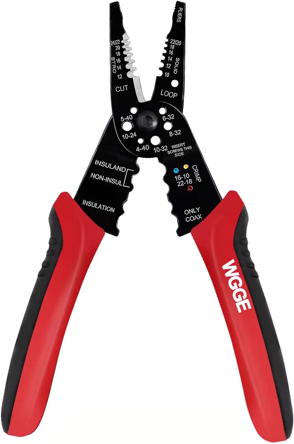 WGGE WG-015 Professional Wire Stripper, Wire Cutter and Wire Crimper 8-inch