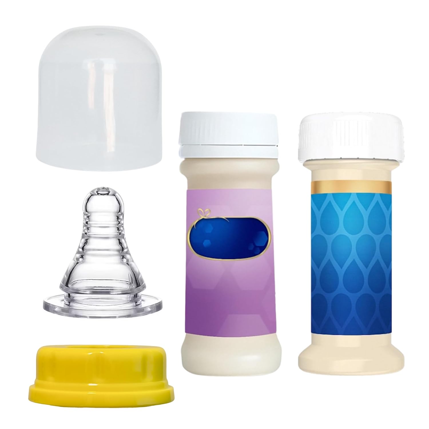 6pcs Reusable Feeding Set Compatible with Similac Ready-to-Feed Bottles – Includes Collar Rings, Slow-Flow Nipples & Dome Caps – BPA Free – Compatible with Similac 360 Total Care