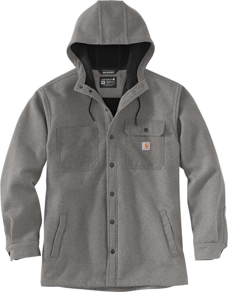 Carhartt Men's Rain Defender Relaxed Fit Heavyweight Hooded Shirt Jac