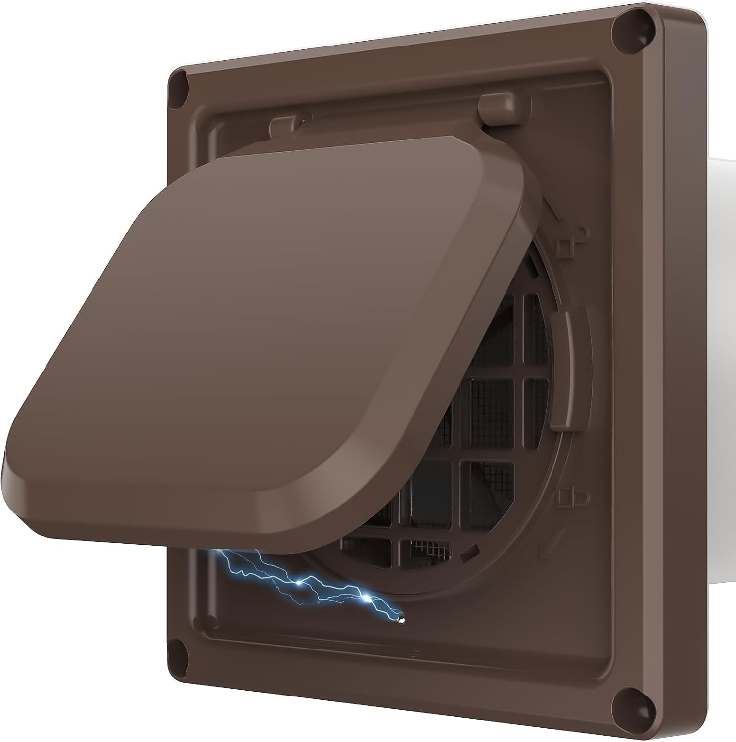 Dryer Vent Cover Outside 4 inch, Magnetic Door Design, Durable Airflow Vent with Lint Trap Screen, Thickened Material, 6 inch x 6 inch Size, Brown