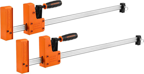 Jorgensen 24-inch Bar Clamps Set, 2-pack Cabinet Master 90° Parallel Clamps