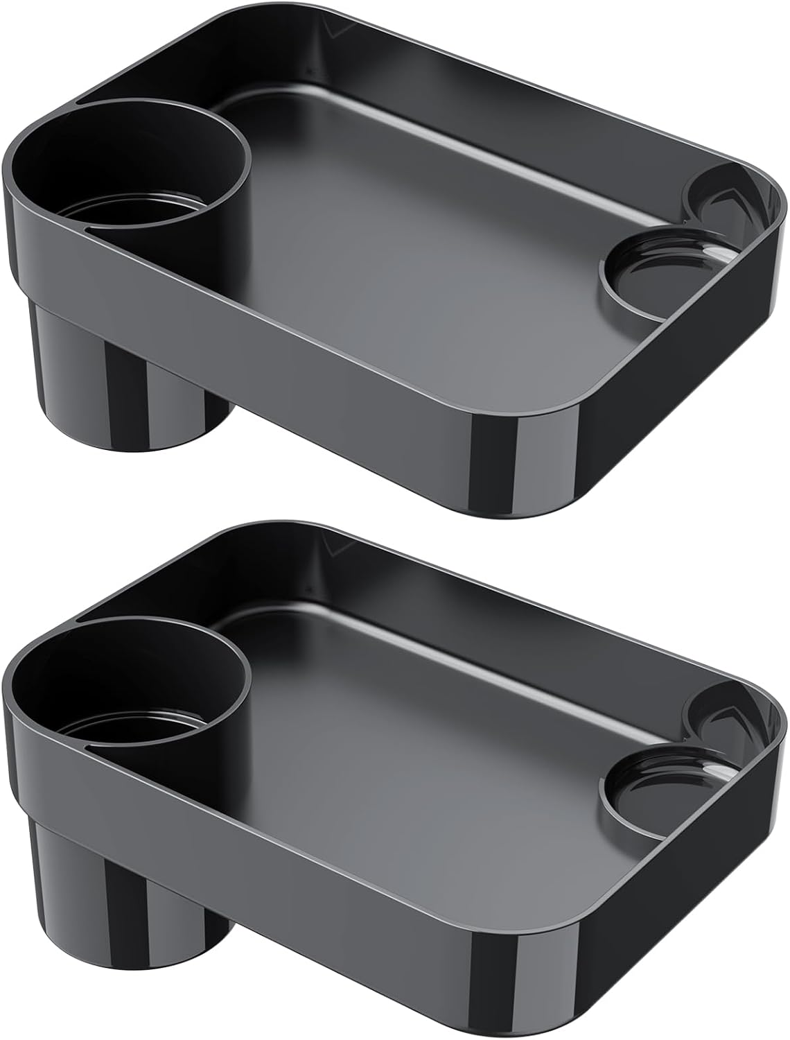 [2 Pack] Car Seat Tray for Kids Toddlers Travel with 3-Inch Cup Holder