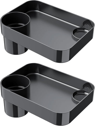 [2 Pack] Car Seat Tray for Kids Toddlers Travel with 3-Inch Cup Holder