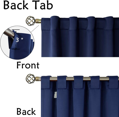 BGment Navy Blue Blackout Curtains 63 Inch Length for Bedroom, 2 Panels
