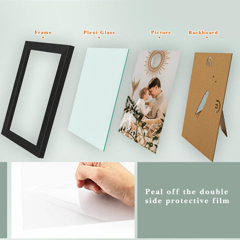 Golden State Art 8x10 Picture Frames Set of 8, Black