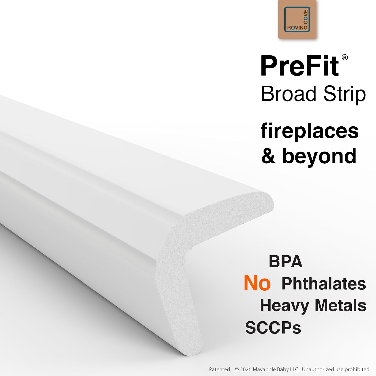 Roving Cove Fireplace Edge Corner Protector, Extra-Wide 9ft Edge 2 Corners