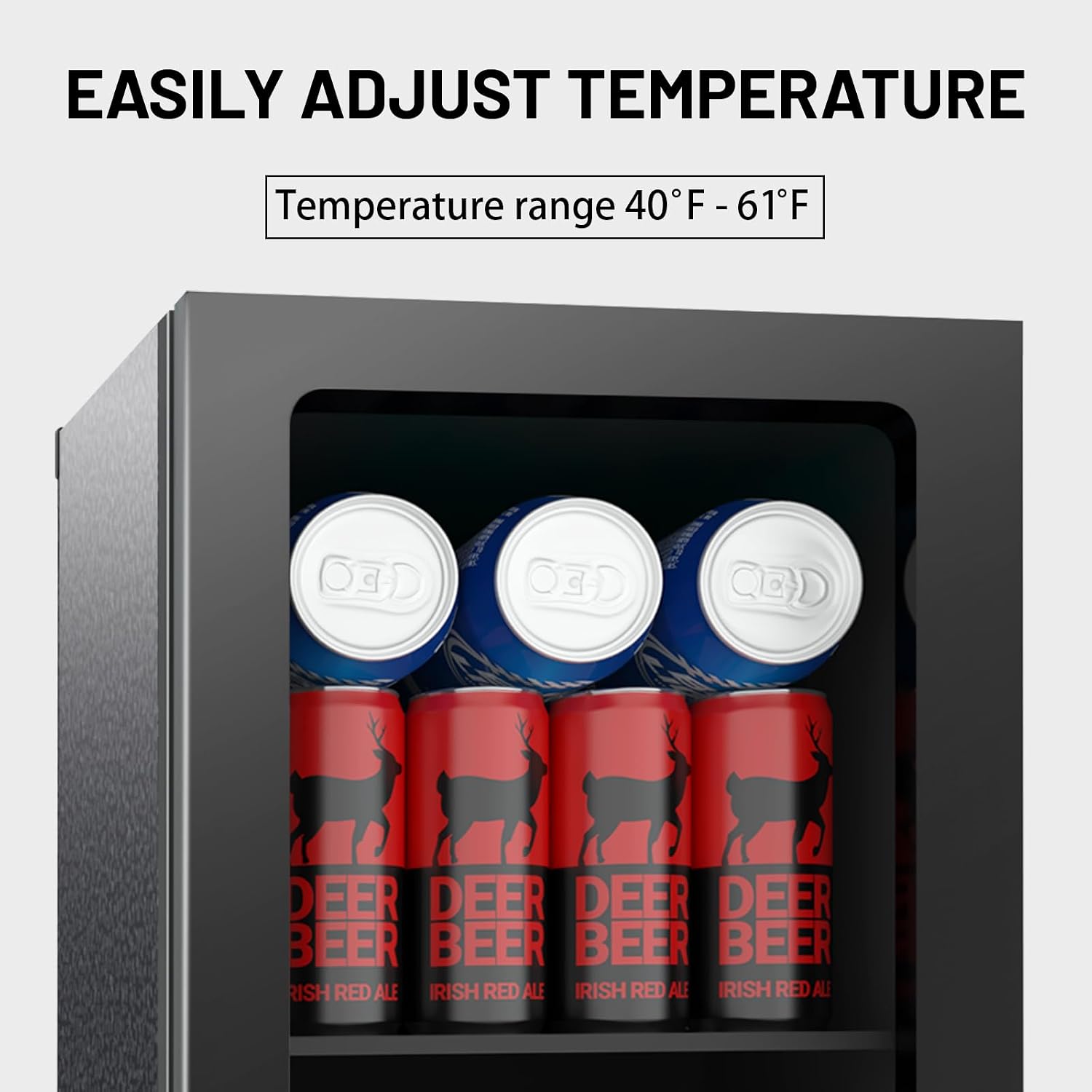 Beverage Refrigerator Cooler, 0.6 Cu.Ft/24 Can Fridge, Clear Door