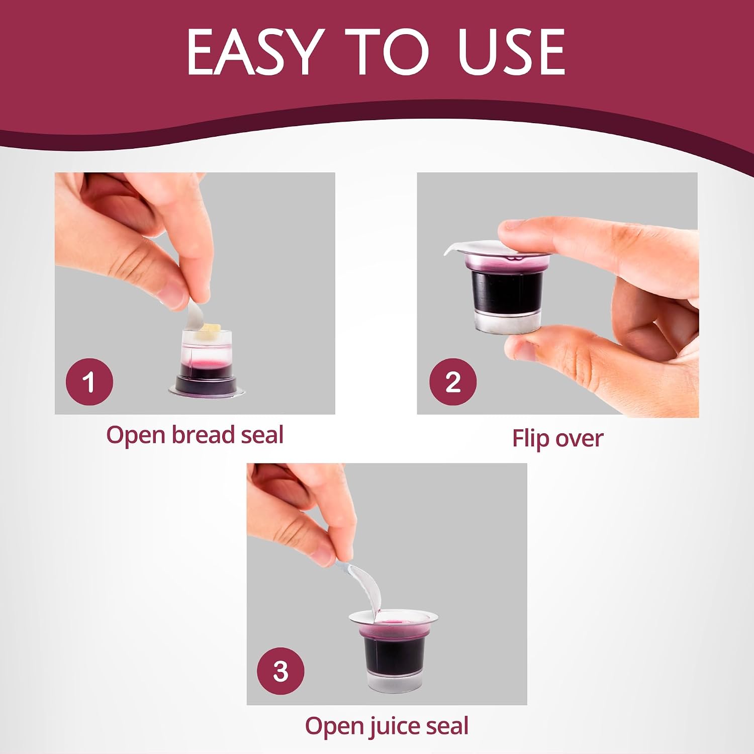 TrueVine Cup Top & Bottom Prefilled Communion Cups & Wafer Set (200 Count)
