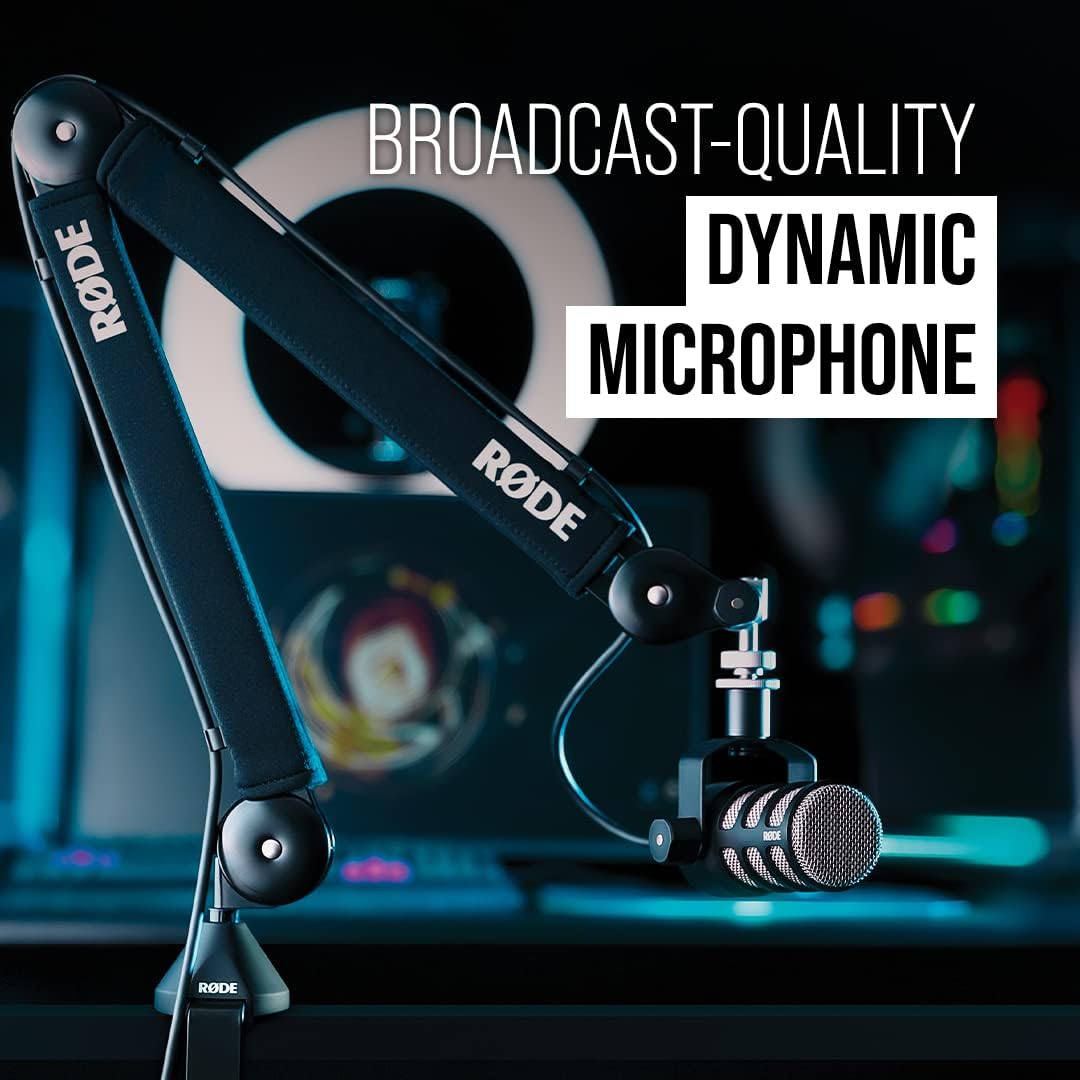 RØDE PodMic Cardioid Dynamic Broadcast Microphone — XLR Output, Requires Audio Interface (RØDECaster, AI-1, or similar). For USB Plug-and-Play, see PodMic USB.
