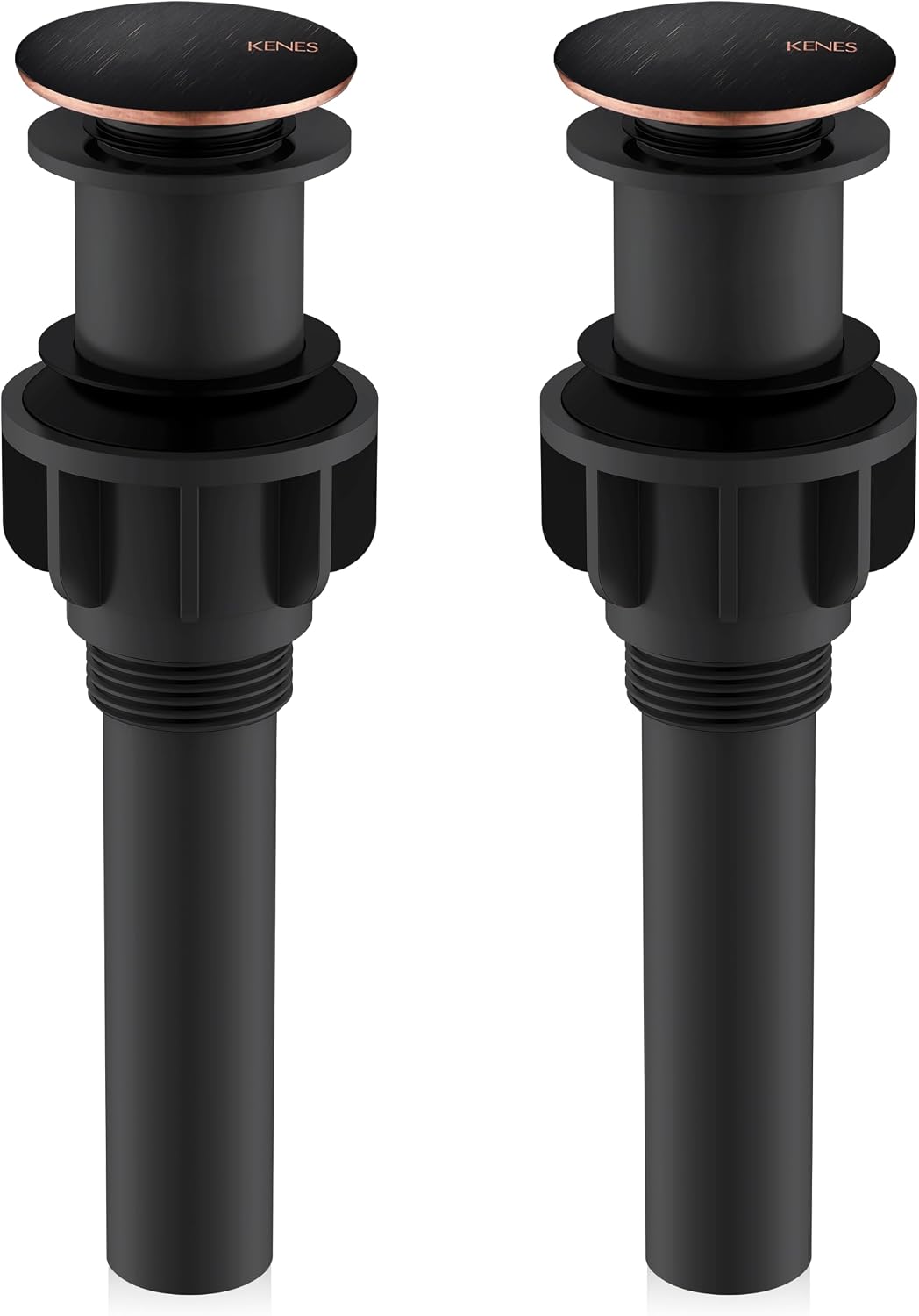 KENES 2 Pack Oil Rubbed Bronze Pop Up Bathroom Sink Drain Without Overflow