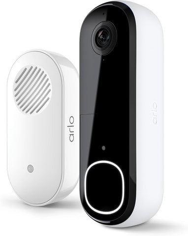 Arlo Video Doorbell 2K (2nd Gen) Wireless or Wired - 1-Cam + Chime