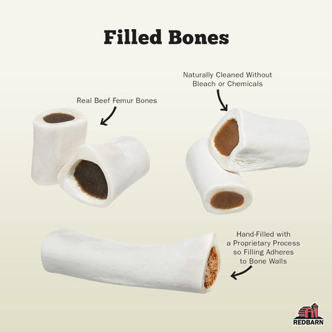 Redbarn Small Filled Bones Premium Dog Chew, Peanut Butter Flavor, 20 Count