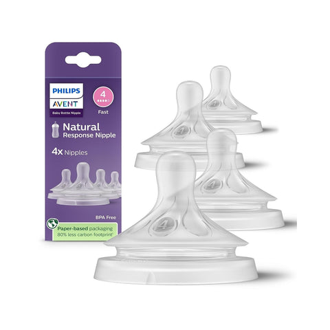 Philips Avent Natural Response Nipples, Fast Flow, 4-Pack