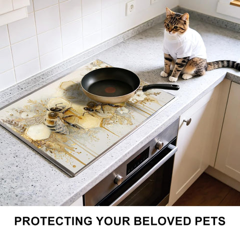 Bee Honey Stove Top Cover 28x20 Inch Decorative Electric Stove Cover