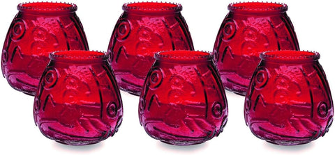 Sterno Euro-Venetian Wax Candles, 45-Hour Burn, Red, 6 Pack