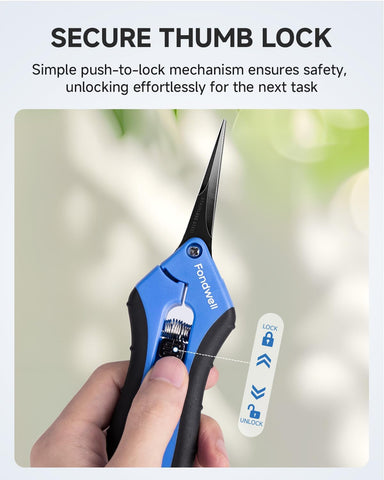 Fondwell 6.5" Small Pruning Shears for Gardening, Plant Trimming Scissors