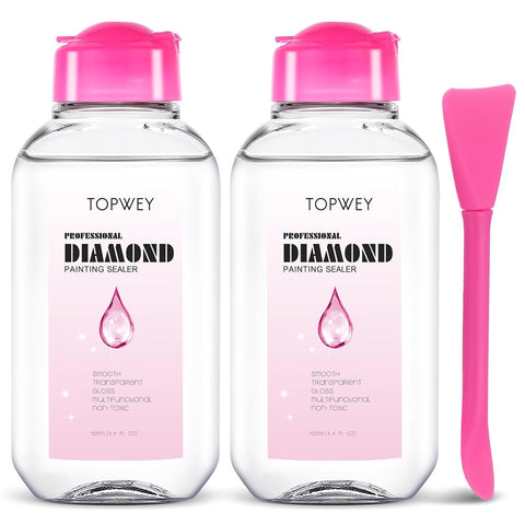Topwey Diamond Painting Accessories, Glue for Diamond Art, Puzzle, Accessories for Diamond Painting Kits for Adults (125 ML*2)