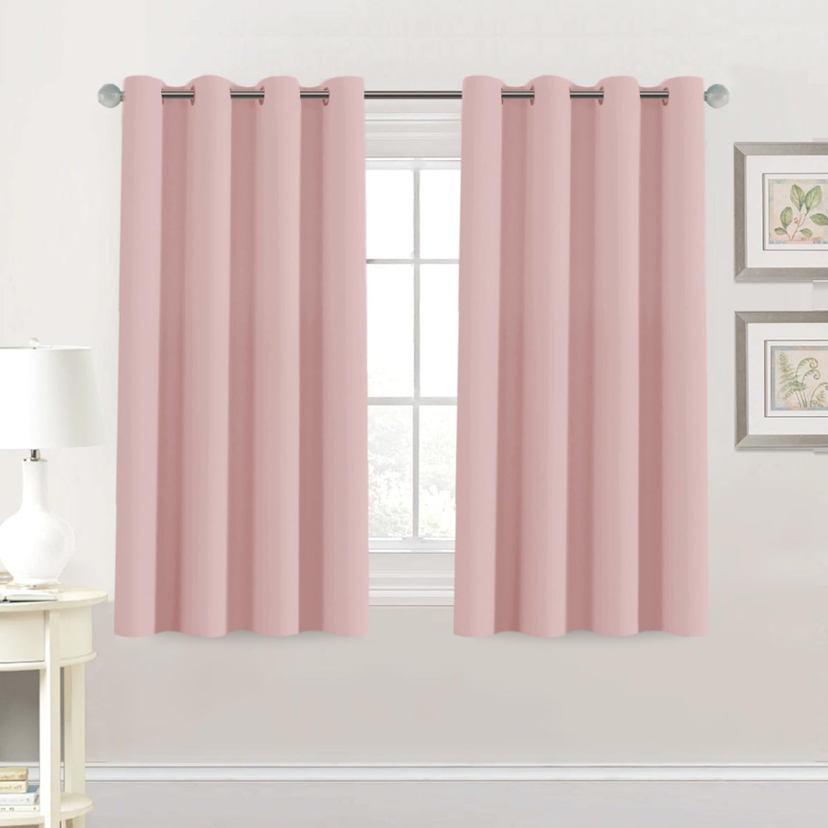H.VERSAILTEX Blackout Curtain for Living Room Thermal Insulated Window Treatment Curtain 54 inch Length Energy Saving Solid Grommet Top Blackout Drape, One Panel, Baby Pink, 52" W x 54" L
