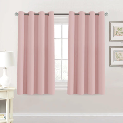 H.VERSAILTEX Blackout Curtain for Living Room Thermal Insulated Window Treatment Curtain 54 inch Length Energy Saving Solid Grommet Top Blackout Drape, One Panel, Baby Pink, 52" W x 54" L
