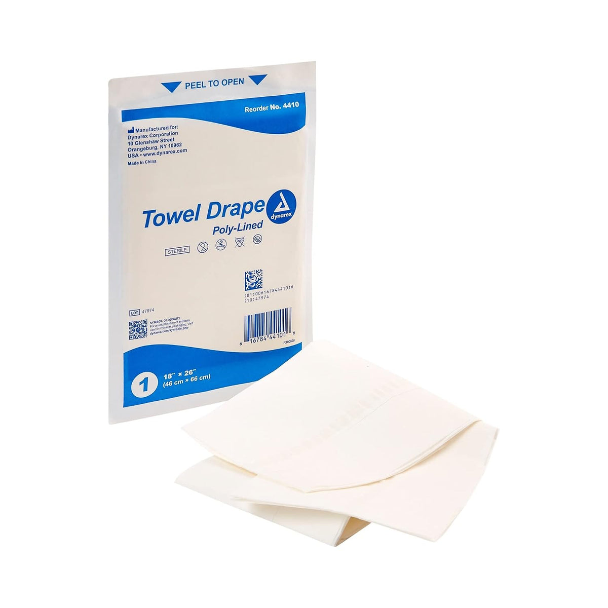 Dynarex Sterile Towel Drapes 18x26" - Disposable Poly-Lined Procedure Towels & Medical Drapes for Patients - 1 Case, 6 Boxes of 50 Drape Sheets