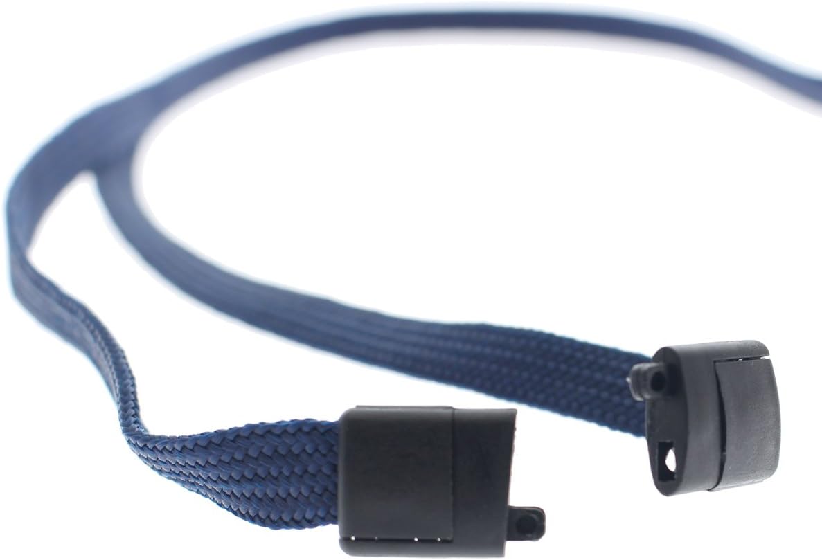 Bulk 100 Pack - Premium Flat Breakaway Lanyards for ID Badges & Badge Holders - 3/8" Wide Woven Safety Lanyard with Metal Swivel Hook for Teachers, Students, Cruise, Office (Navy Blue)