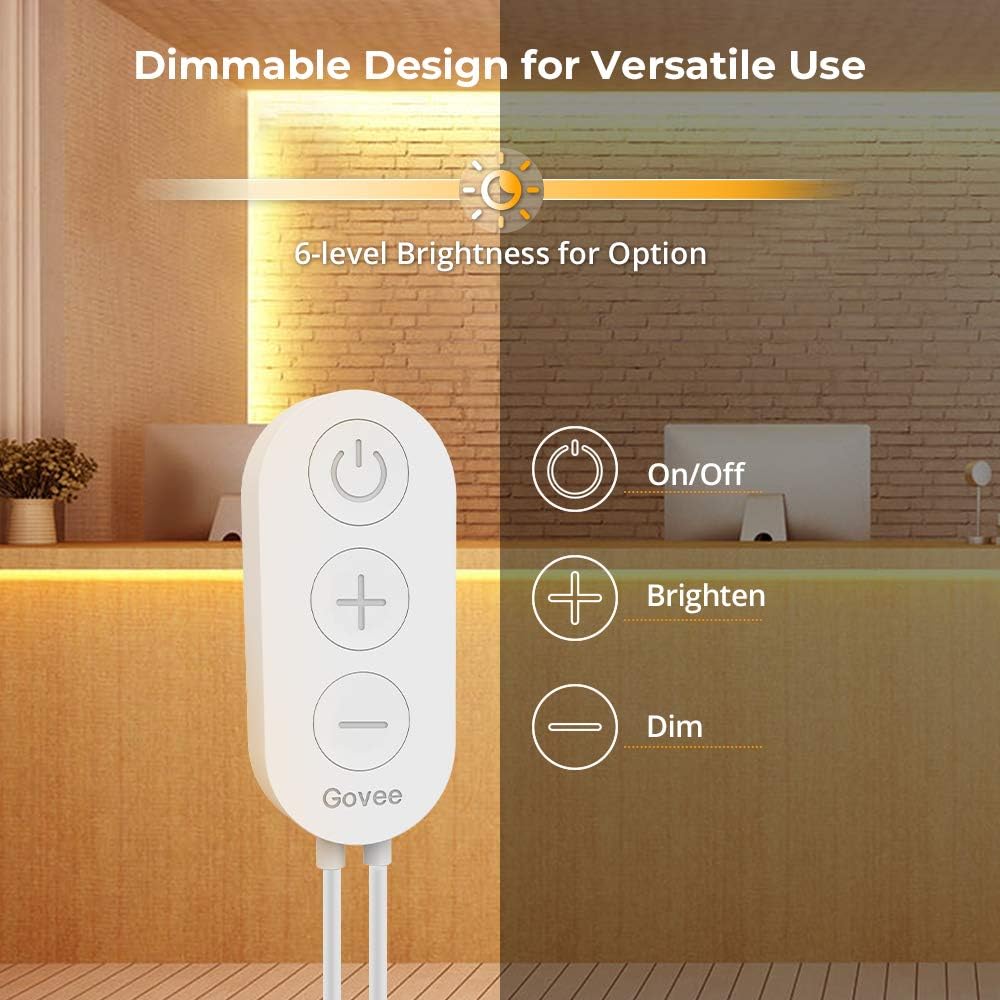 Govee Warm White LED Strip Lights 16.4ft with Control Box, 3000K, Dimmable