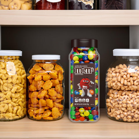M&M'S Milk Chocolate Candy, Resealable Jars, Party Size, 25.5 oz, 2 Pack
