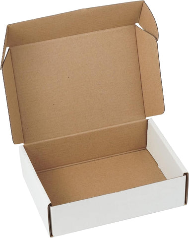 7"x5"x2" Shipping Boxes Set of 3, White Corrugated Cardboard Box Literature Mailer
