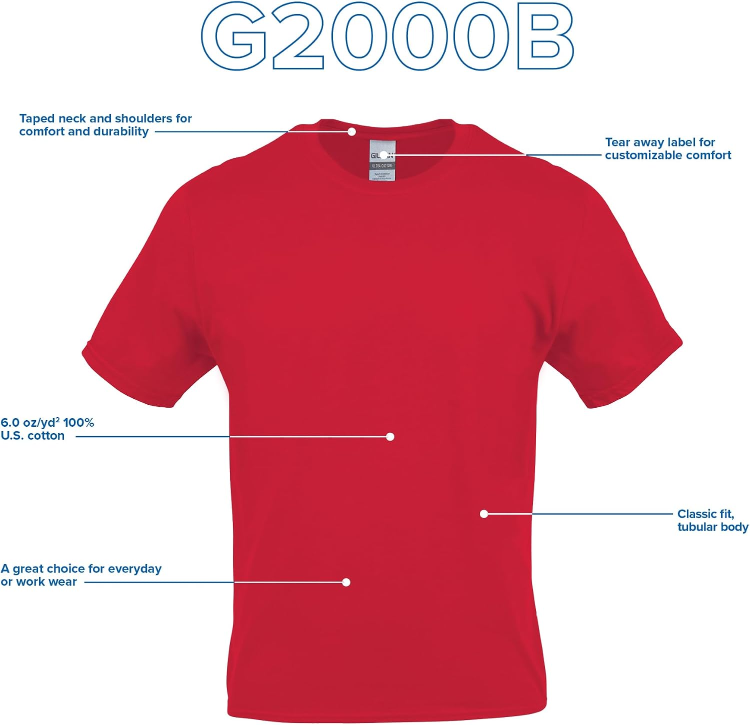 Gildan Youth Ultra Cotton T-Shirt, Style G2000B, Multipack