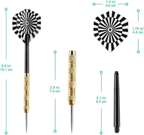 Accmor Metal Tip Darts, Steel Tip Darts, 14 Grams Professional Metal Darts, Darts Metal Tip Set, Metal Darts for Dartboard