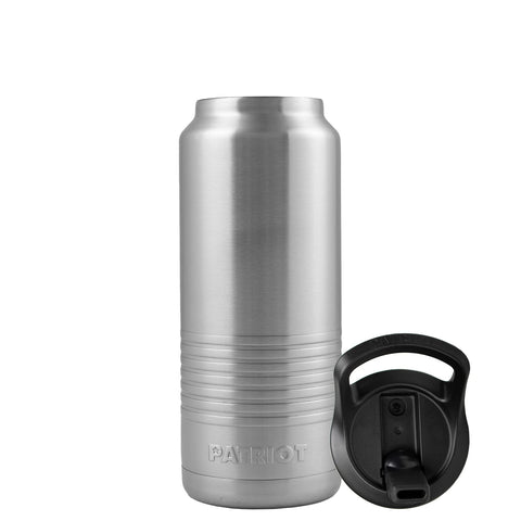 Patriot 36oz Water Bottle perfect for Hiking, Camping, Exercising, Biking (Silver)