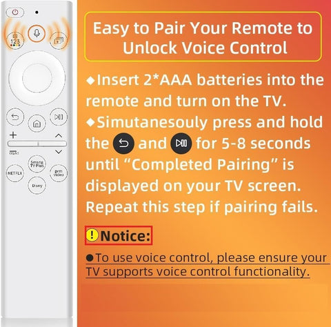 for Samsung Frame TV Remote, for 2018-2025 Samsung Remote Control for Smart TV with Voice Control. No Solarcell. 2-Year Warranty.