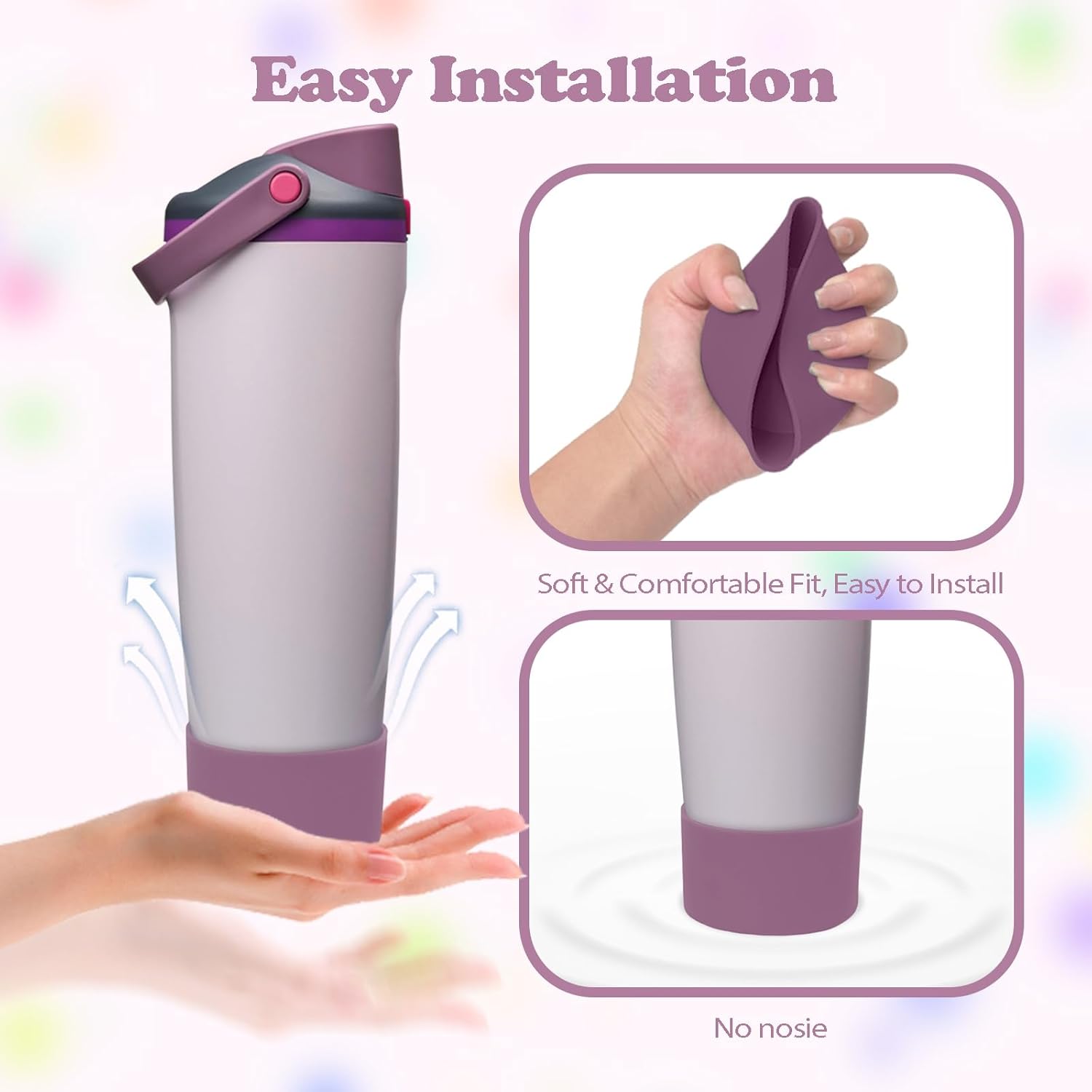 Silicone Boot for Owala 30oz & 40oz FreeSip Sway Bottles & Tumblers - Non-Slip, Scratch-Resistant, Stability Enhancer, Available in 12 Colors (Dreamy Field)