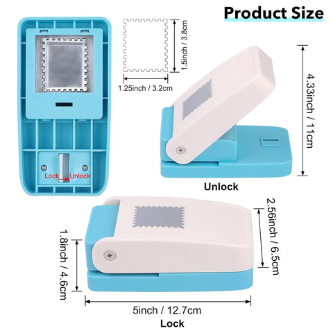 Stamp Puncher 1.25x1.5inch Large Rectangular Postage Stamp Punch |Stamp Hole Puncher| Lever Action Paper Punches for Crafting Scrapbooking DIY Card Making Arts Crafts Supplies