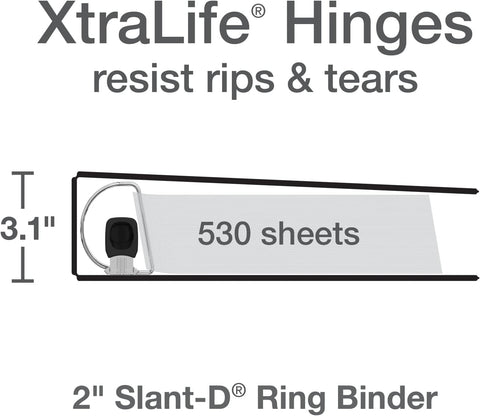 Oxford 3 Ring Binders, 2 inch ONE-Touch Easy Open D Rings, 3-Sided View Binder Covers, Binders for School, Xtralife Hinge, Non-Stick, PVC-Free, Natural Pastel, 530-Sheet Capacity, 4 Pack (79923)